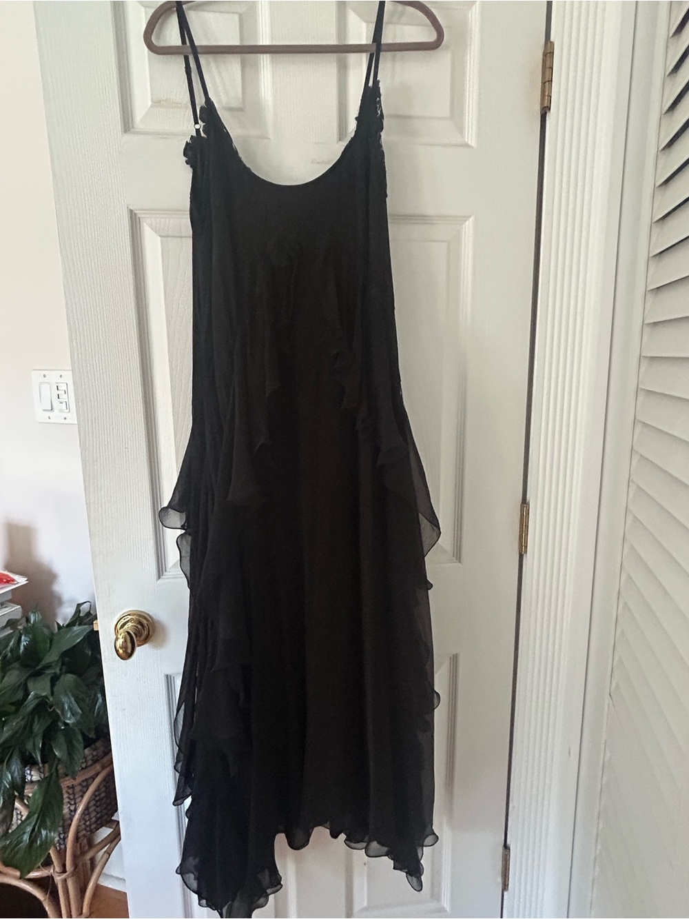NEW - Nigel Preston Free People Floating Angel Chiffon Maxi Dress in Black - Picture 5 of 6